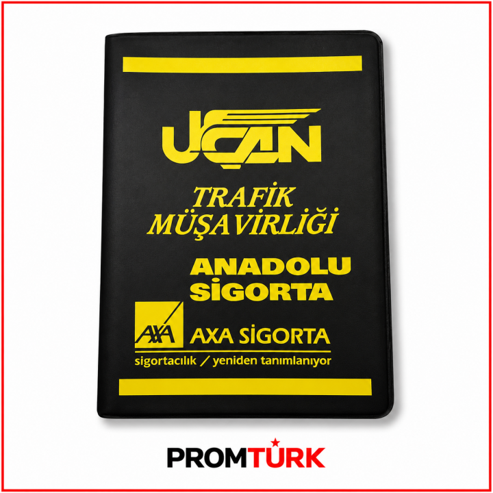 Sarı Baskılı Siyah Biala Promosyon Ruhsat Kabı